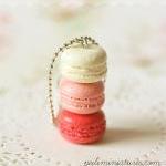 Macaron Jewelry - Trio Macarons Necklace - Pink..