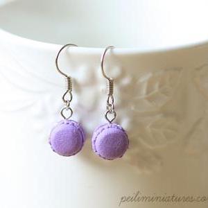 Dangling Macaron Earring In Royal Purple