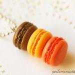 Macaron Jewelry - Trio Macarons Necklace - Fall..