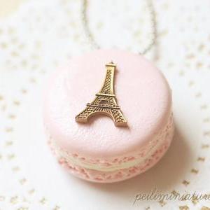 Macaron Eiffel Tower Necklace - Macaron Jewelry -..