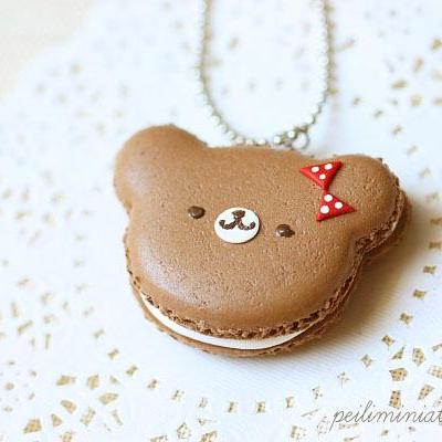 Teddy Bear Macaron Necklace - Teddy Bear Gifts -..