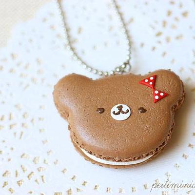 Teddy Bear Macaron Necklace - Teddy Bear Gifts -..