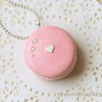 Macaron Necklace - Sweet Pink Macaron With..