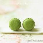 Macaron Earrings - Food Earrings - Green Tea..