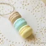 Macaron Jewelry - Trio Macarons Necklace - Softly..