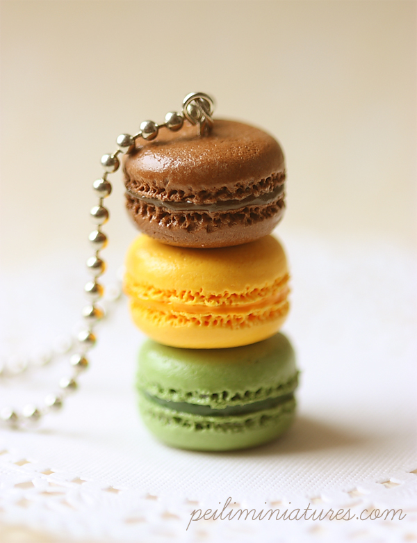 Macaron Jewelry - Trio Macarons Necklace