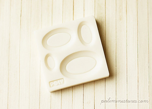 Miniature Plate Mold For Dollhouse Miniature 1/12 Scale Oval Plates