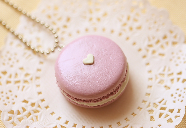 Food Jewelry - Lavender Love Macaron Necklace